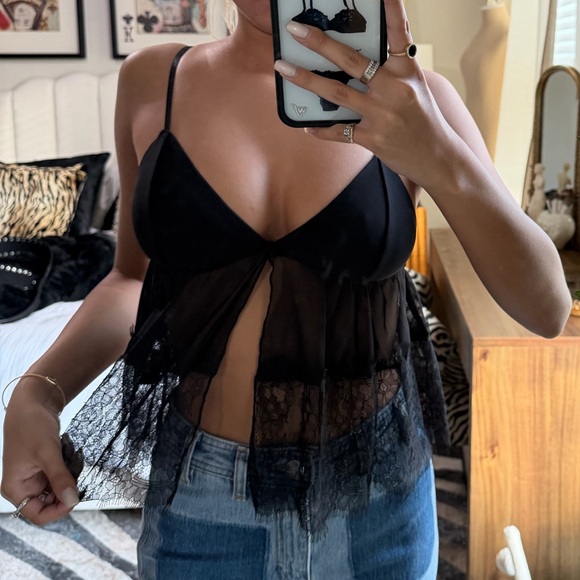 Tiger Mist Black Sheer Lace Camisole - Picture 3 of 7